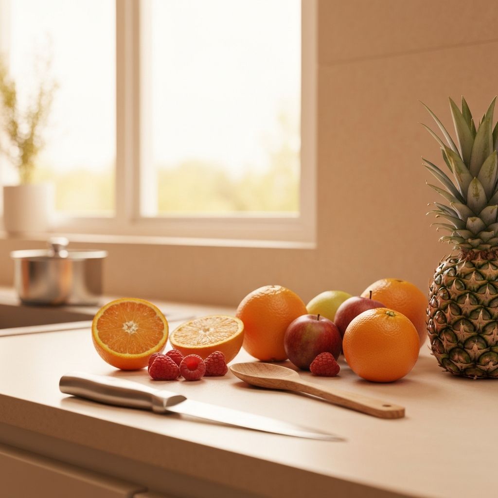 Kitchen environment with visual food cues and arrangement